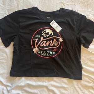 Vans Off Wall Crop Top Black, NWT, Size xs